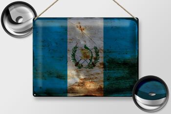 Signe en étain drapeau Guatemala 40x30cm drapeau Guatemala rouille 2