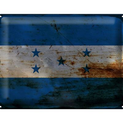 Targa in metallo Bandiera Hondura 40x30 cm Bandiera dell'Honduras Ruggine