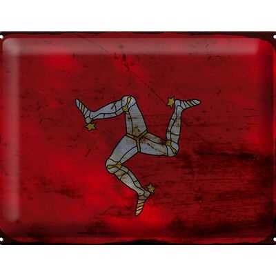 Blechschild Flagge Isle of Man 40x30cm Isle of Man Rost