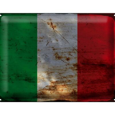 Targa in metallo Bandiera Italia 40x30 cm Bandiera dell'Italia Ruggine