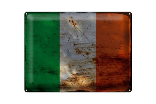 Blechschild Flagge Irland 40x30cm Flag of Ireland Rost