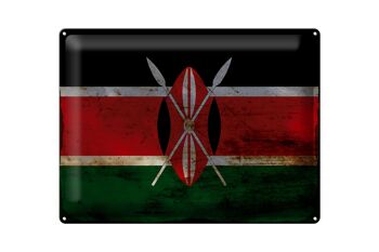 Signe en étain drapeau Kenya 40x30cm drapeau du Kenya rouille 1