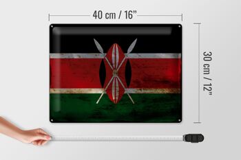 Signe en étain drapeau Kenya 40x30cm drapeau du Kenya rouille 4