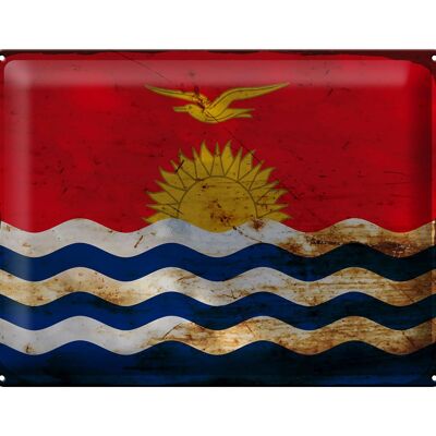 Blechschild Flagge Kiribati 40x30cm Flag of Kiribati Rost