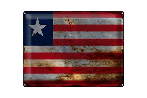 Blechschild Flagge Liberia 40x30cm Flag of Liberia Rost