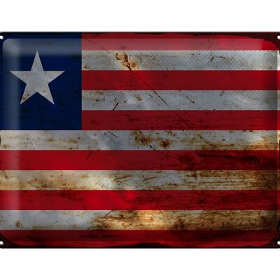 Cartel de chapa Bandera de Liberia 40x30cm Bandera de Liberia Óxido