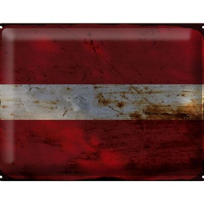 Blechschild Flagge Lettland 40x30cm Flag of Latvia Rost