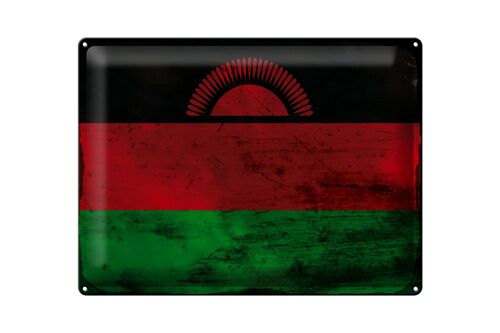 Blechschild Flagge Malawi 40x30cm Flag of Malawi Rost