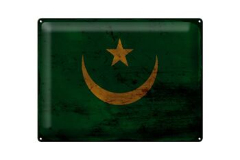 Signe en étain drapeau mauritanie 40x30cm drapeau mauritanie rouille 1
