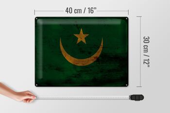 Signe en étain drapeau mauritanie 40x30cm drapeau mauritanie rouille 4