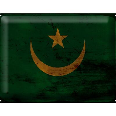 Cartel de chapa Bandera de Mauritania 40x30cm Bandera de Mauritania Óxido