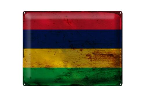 Blechschild Flagge Mauritius 40x30cm Flag Mauritius Rost