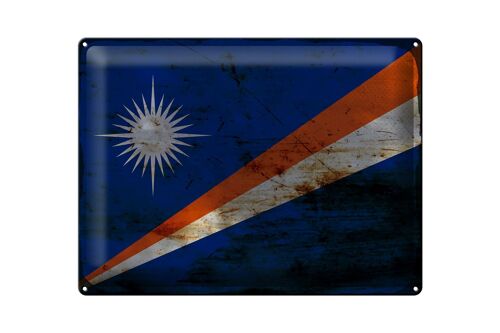 Blechschild Flagge Marshallinseln 40x30cm Flag Rost