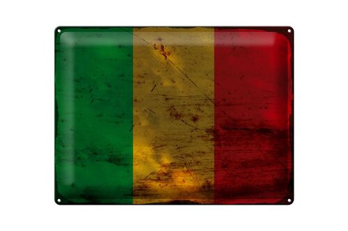 Blechschild Flagge Mali 40x30cm Flag of Mali Rost