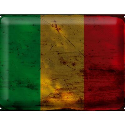 Blechschild Flagge Mali 40x30cm Flag of Mali Rost