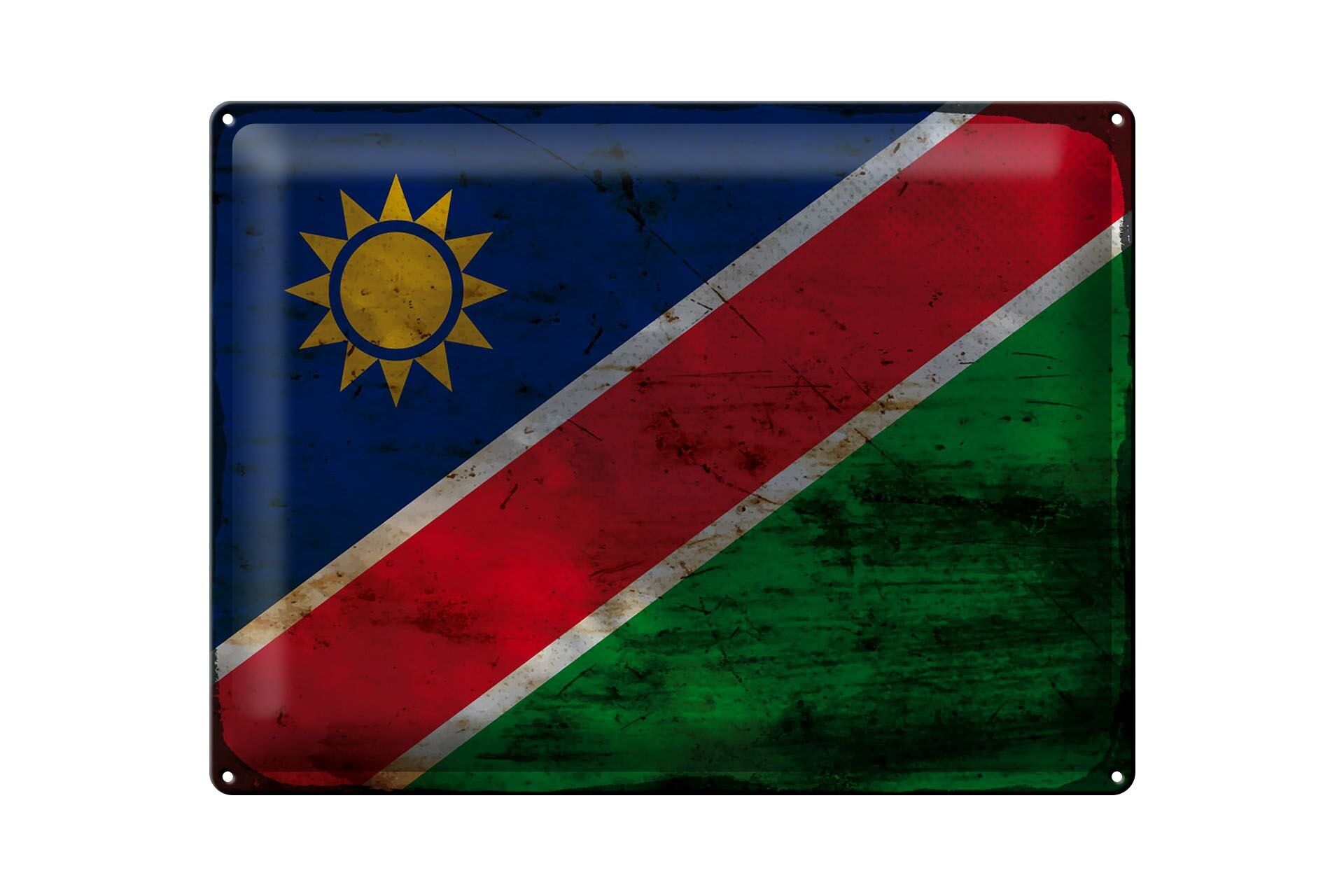 Blechschild Flagge Namibia 40x30cm Flag of Namibia Rost