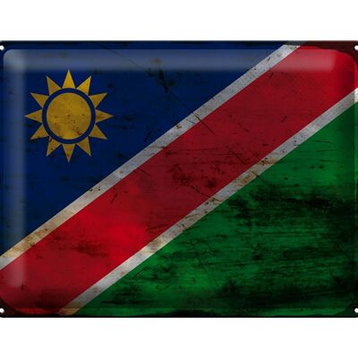 Cartel de chapa Bandera de Namibia 40x30cm Bandera de Namibia Óxido