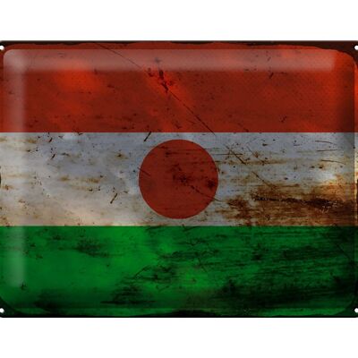 Blechschild Flagge Niger 40x30cm Flag of Niger Rost