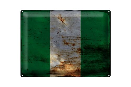 Blechschild Flagge Nigeria 40x30cm Flag of Nigeria Rost