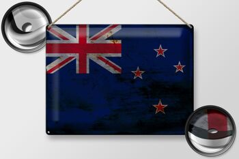 Signe en étain drapeau Nouvelle-Zélande 40x30cm Nouvelle-Zélande Rouille 2