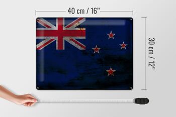 Signe en étain drapeau Nouvelle-Zélande 40x30cm Nouvelle-Zélande Rouille 4