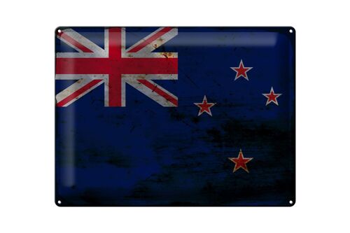 Blechschild Flagge Neuseeland 40x30cm New Zealand Rost