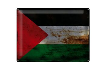 Signe en étain drapeau Palestine 40x30cm drapeau Palestine rouille 1