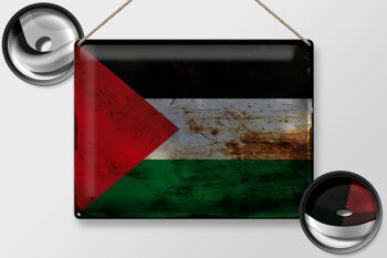 Signe en étain drapeau Palestine 40x30cm drapeau Palestine rouille 2