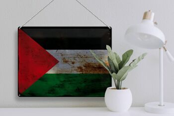 Signe en étain drapeau Palestine 40x30cm drapeau Palestine rouille 3