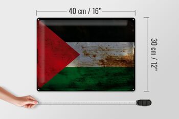 Signe en étain drapeau Palestine 40x30cm drapeau Palestine rouille 4