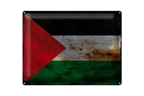 Blechschild Flagge Palästina 40x30cm Flag Palestine Rost
