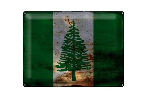 Blechschild Flagge Norfolkinsel 40x30cm Flag Rost