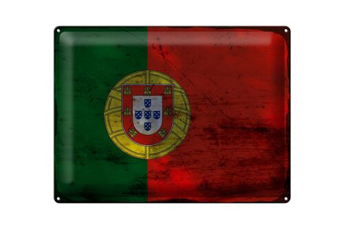 Blechschild Flagge Portugal 40x30cm Flag of Portugal Rost