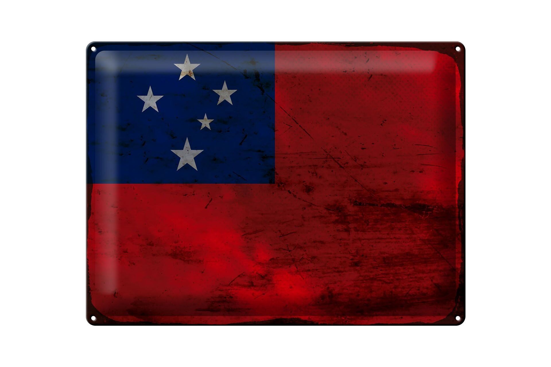 Blechschild Flagge Samoa 40x30cm Flag of Samoa Rost