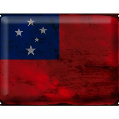 Blechschild Flagge Samoa 40x30cm Flag of Samoa Rost