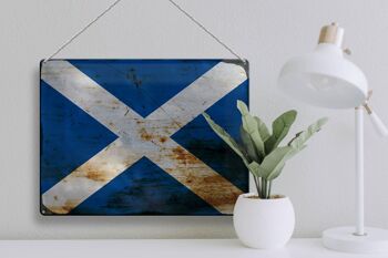 Signe en étain drapeau Écosse 40x30cm drapeau Écosse rouille 3