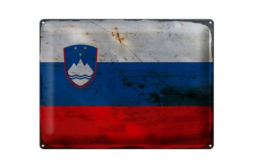 Blechschild Flagge Slowenien 40x30cm Flag Slovenia Rost