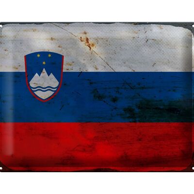 Cartel de chapa Bandera de Eslovenia 40x30cm Bandera de Eslovenia Óxido