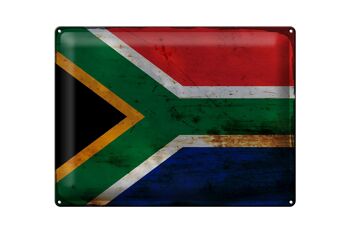 Signe en étain drapeau Afrique du Sud 40x30cm Afrique du Sud rouille 1