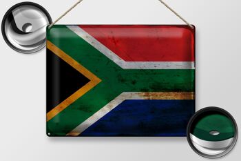 Signe en étain drapeau Afrique du Sud 40x30cm Afrique du Sud rouille 2