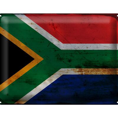 Cartel de chapa Bandera de Sudáfrica 40x30cm Sudáfrica Óxido