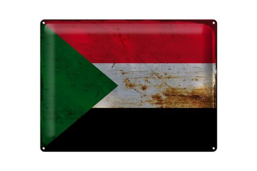 Blechschild Flagge Sudan 40x30cm Flag of Sudan Rost