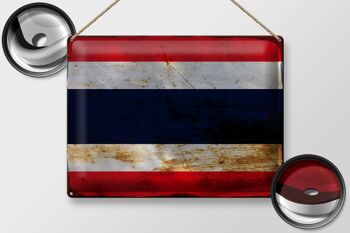 Drapeau de la Thaïlande en étain, 40x30cm, drapeau de la Thaïlande, rouille 2