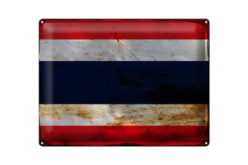 Blechschild Flagge Thailand 40x30cm Flag of Thailand Rost