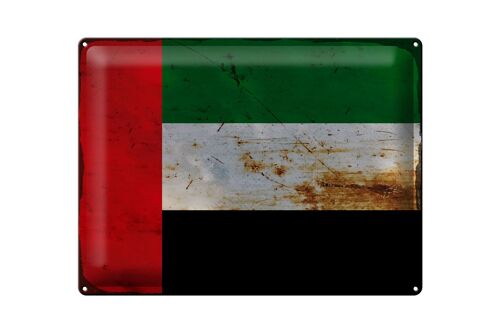 Blechschild Flagge Arabische Emirate 40x30cm Flag Rost