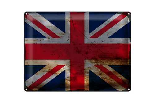 Blechschild Flagge Union Jack 40x30cm United Kingdom Rost