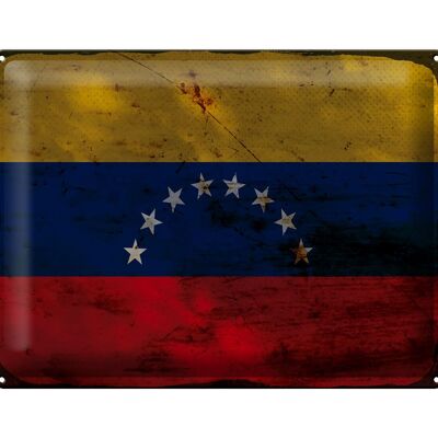 Blechschild Flagge Venezuela 40x30cm Flag Venezuela Rost