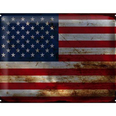 Blechschild Flagge Vereinigte Staaten 40x30cm States Rost