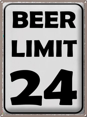 Panneau en étain indiquant 30x40cm BEER Limit 24 beer 1