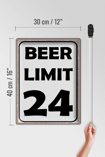 Panneau en étain indiquant 30x40cm BEER Limit 24 beer 4